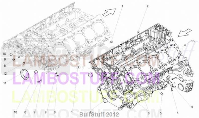 2013 Lamborghini GALLARDO LP 570-4 SPYDER PERFORMANTE ARABIA CRANKCASE (103.01.00)